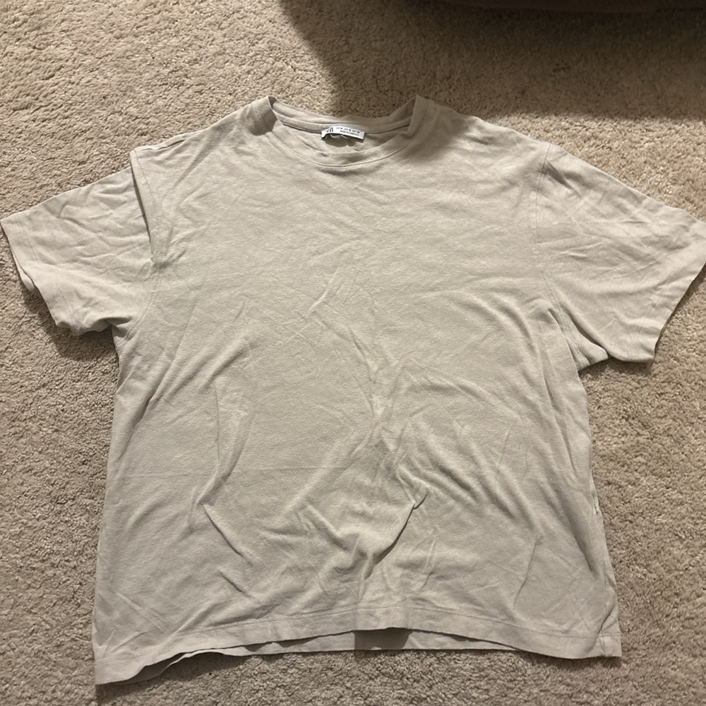 Zara Light Beige Short Sleeve Tee